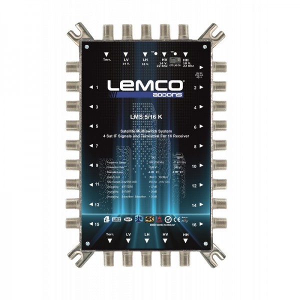 LEMCO LMS 5/16 C - 5 Εισόδων Cascade Multiswitch